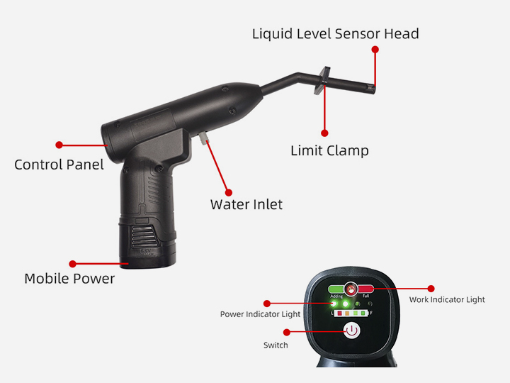 Battery water filling gun