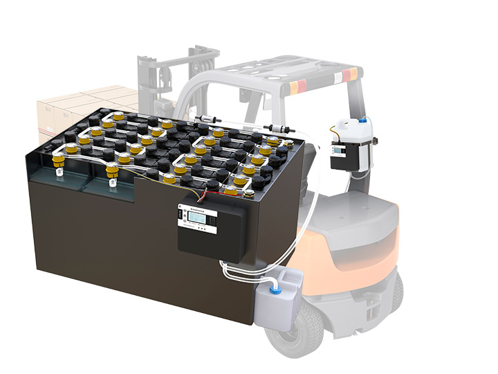 Battery watering system